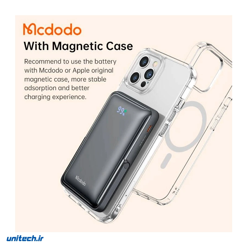 پاوربانک 20 وات بی سیم مک دودو مدل MC069، ظرفیت 10000 میلی‌آمپر ساعت9